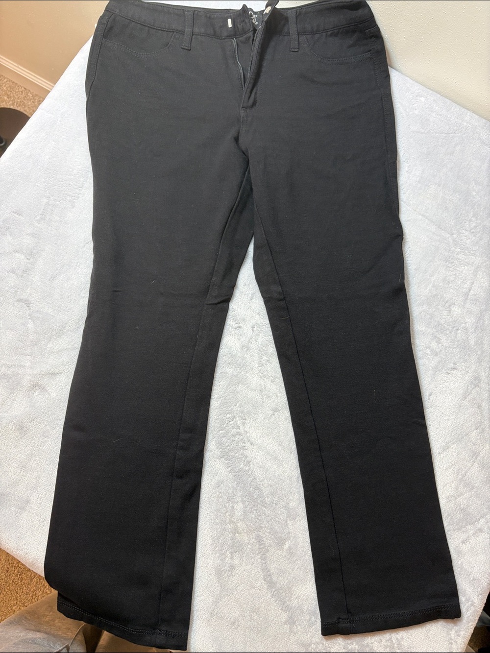 NYDJ Black Flare Jeans — Stretch Wide Leg